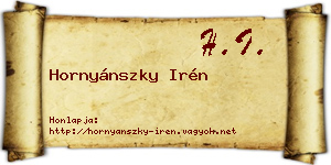 Hornyánszky Irén névjegykártya