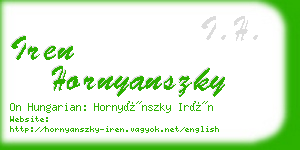 iren hornyanszky business card